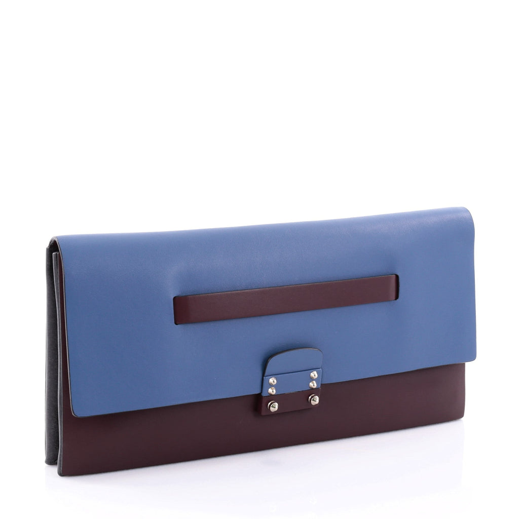 Mime Clutch Colorblock Leather