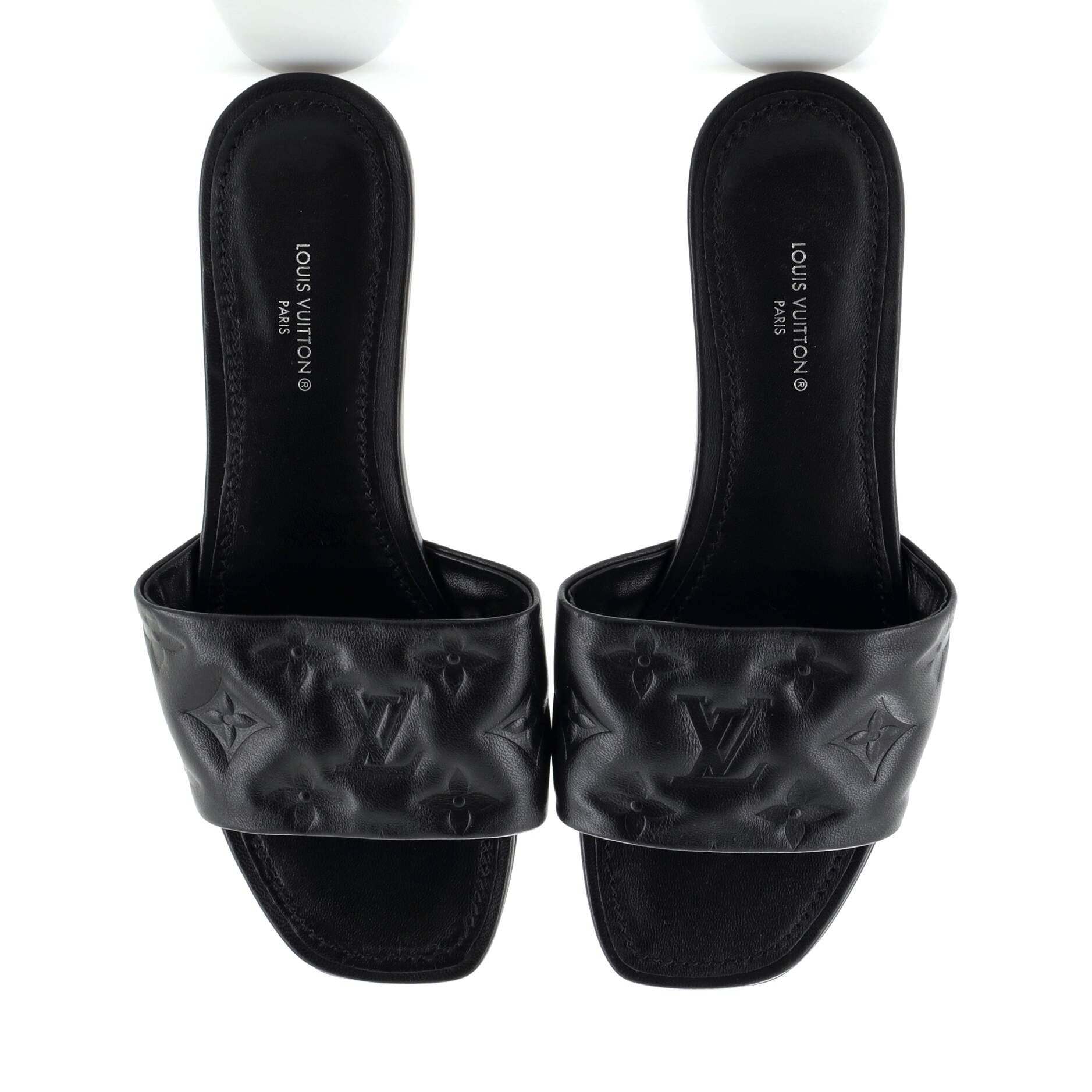 Women's Revival Mule Sandals Monogram Embossed Leather