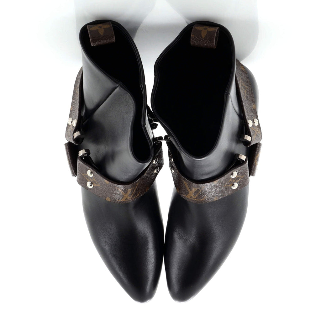 Women's Rhapsody Ankle Boots Leather with Monogram Canvas