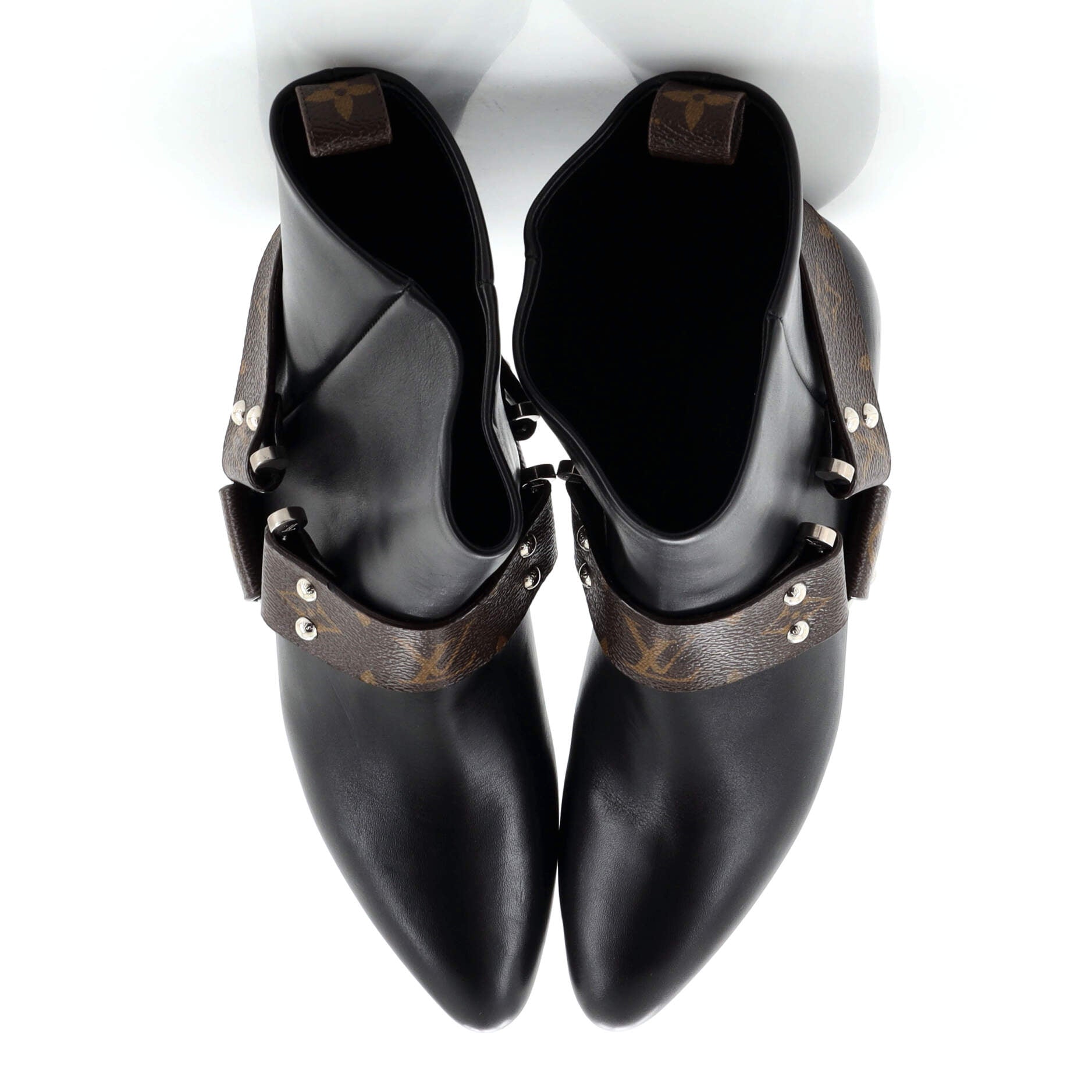 Women's Rhapsody Ankle Boots Leather with Monogram Canvas