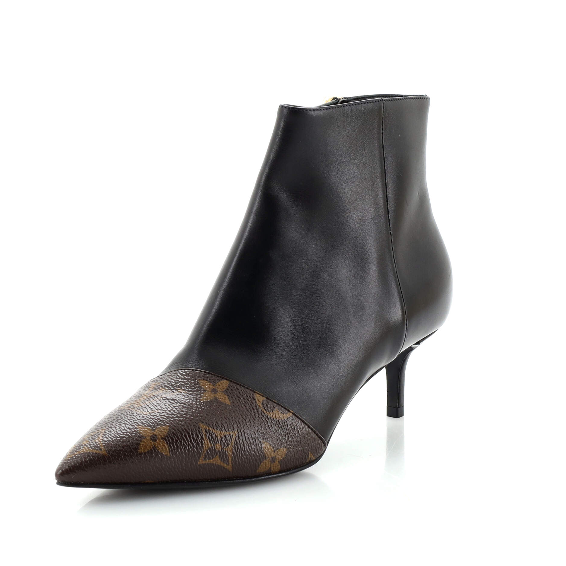 Women's Cherie Ankle Boots Leather with Monogram Canvas