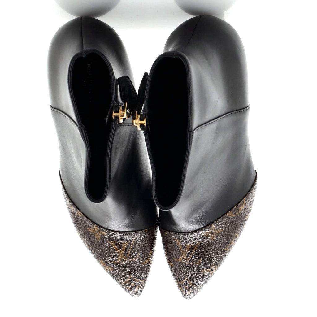 Women's Cherie Ankle Boots Leather with Monogram Canvas