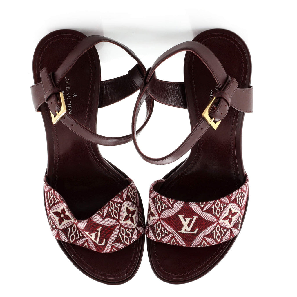Women's Podium Platform Heeled Sandals Limited Edition Since 1854 Monogram Jacquard