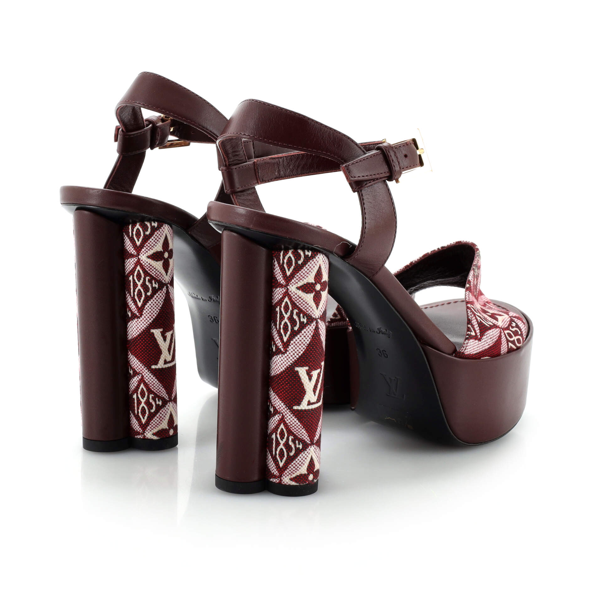 Women's Podium Platform Heeled Sandals Limited Edition Since 1854 Monogram Jacquard