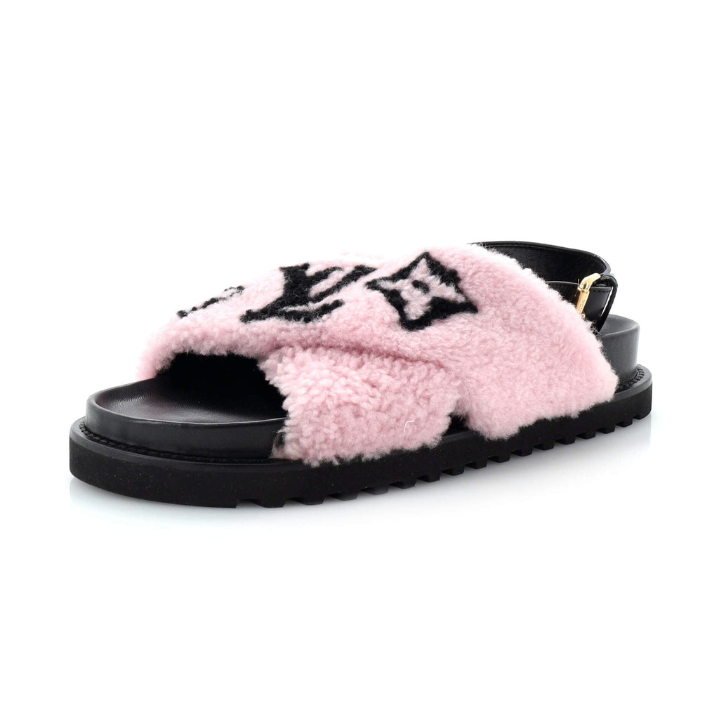 Women's Paseo Comfort Slide Slingback Sandals Shearling with Leather