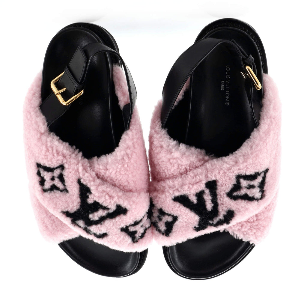 Women's Paseo Comfort Slide Slingback Sandals Shearling with Leather