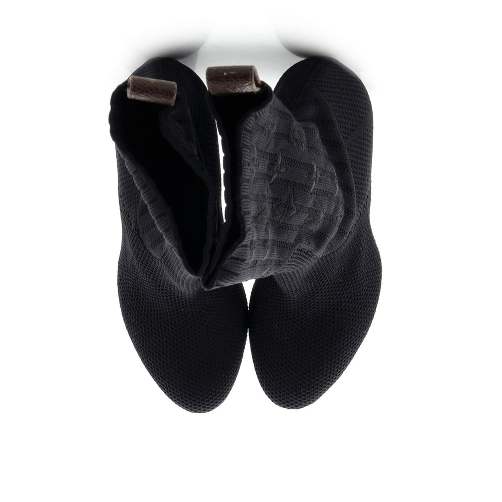 Women's Silhouette Ankle Boots Monogram Knit Fabric