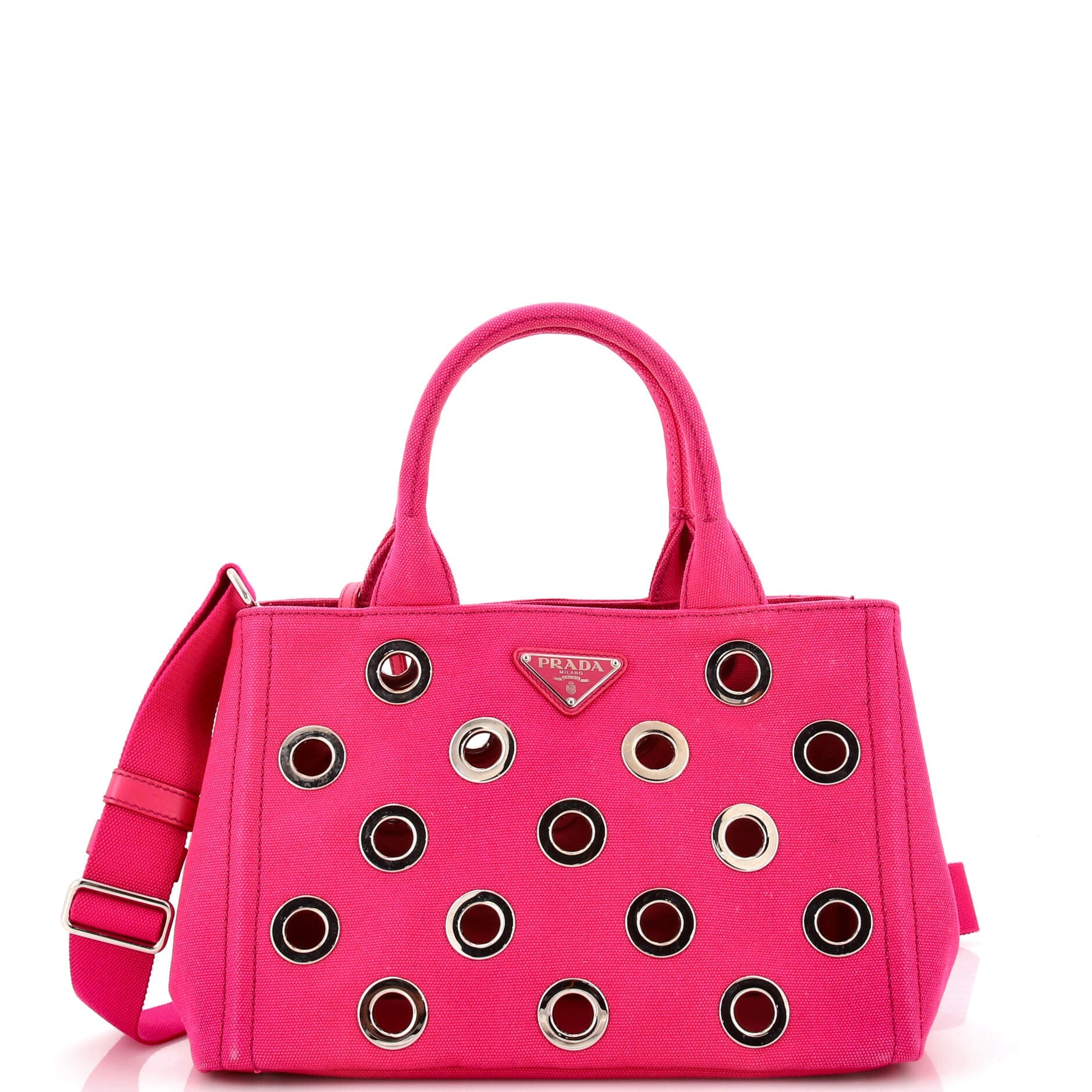 Canapa Convertible Tote Grommet Embellished Canvas Mini