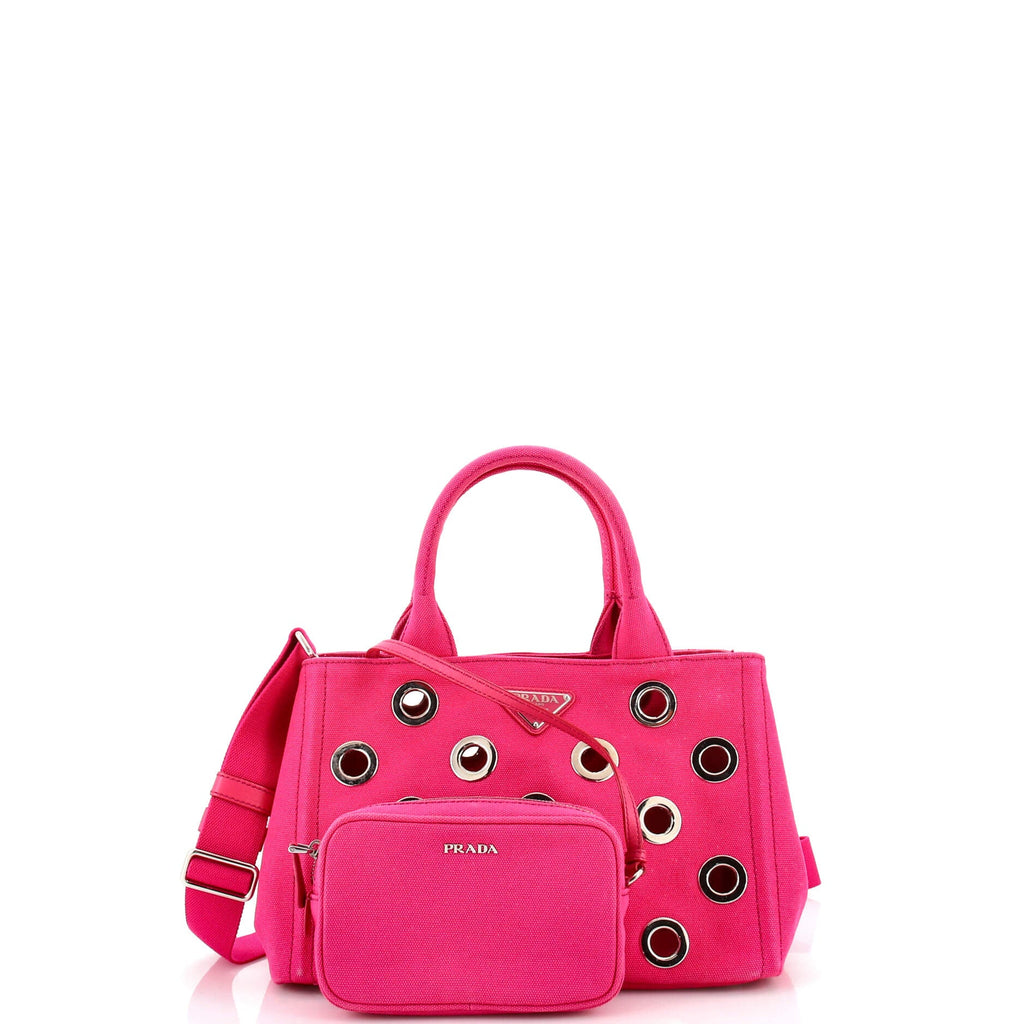 Canapa Convertible Tote Grommet Embellished Canvas Mini