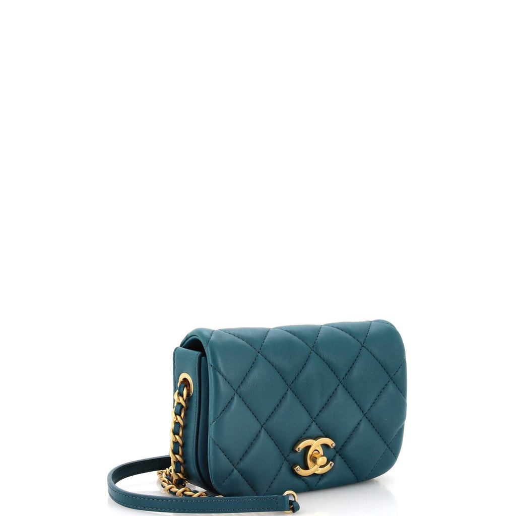 Nailed CC Full Flap Bag Quilted Calfskin Mini