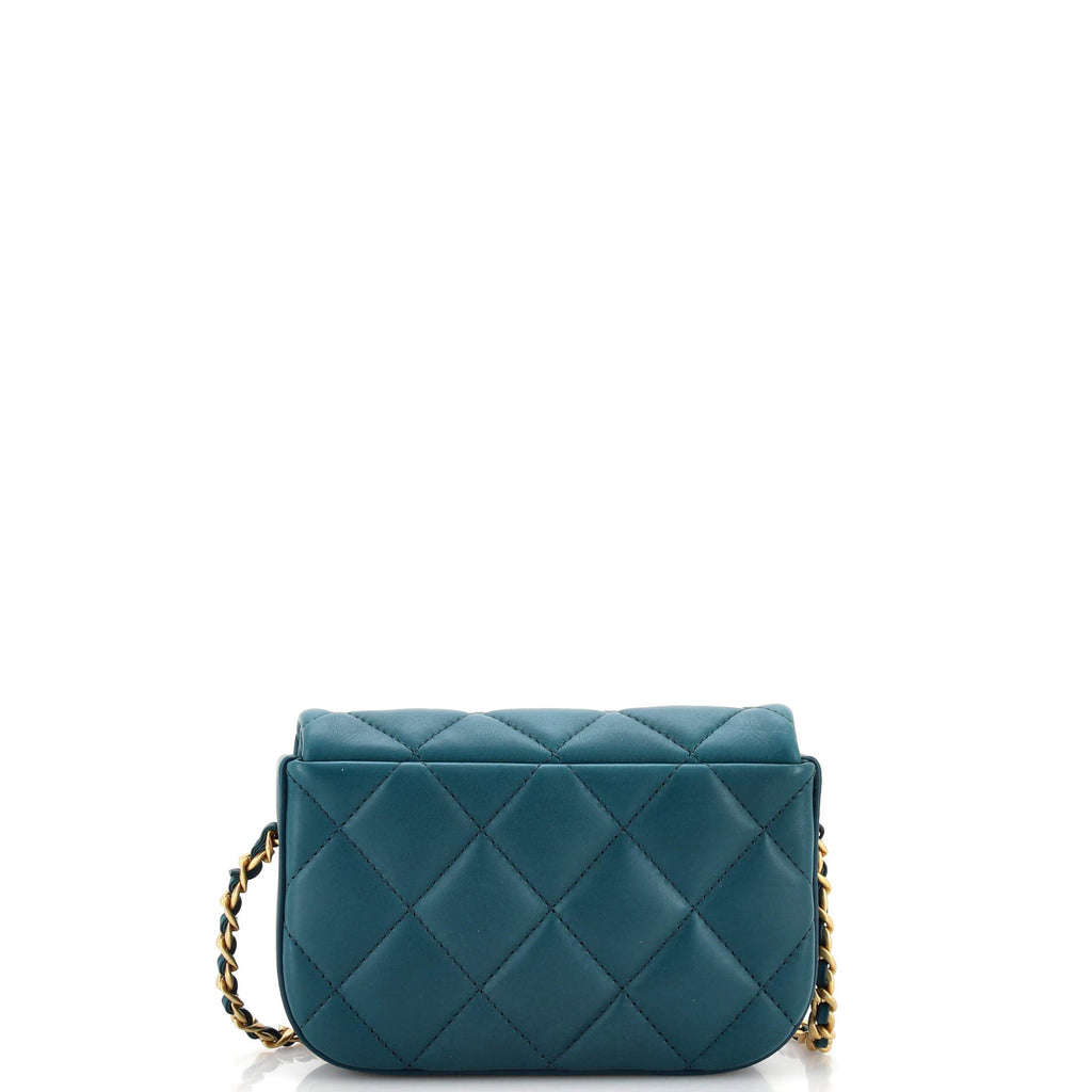 Nailed CC Full Flap Bag Quilted Calfskin Mini