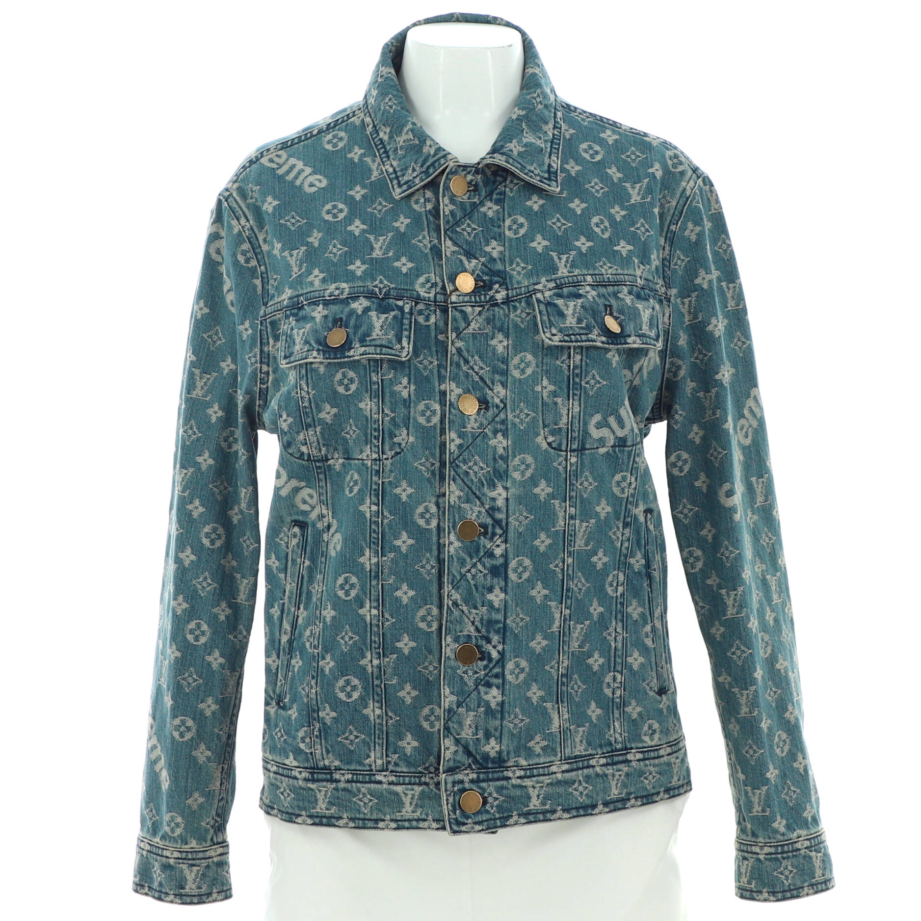 Men's Trucker Jacket Limited Edition Supreme Monogram Denim