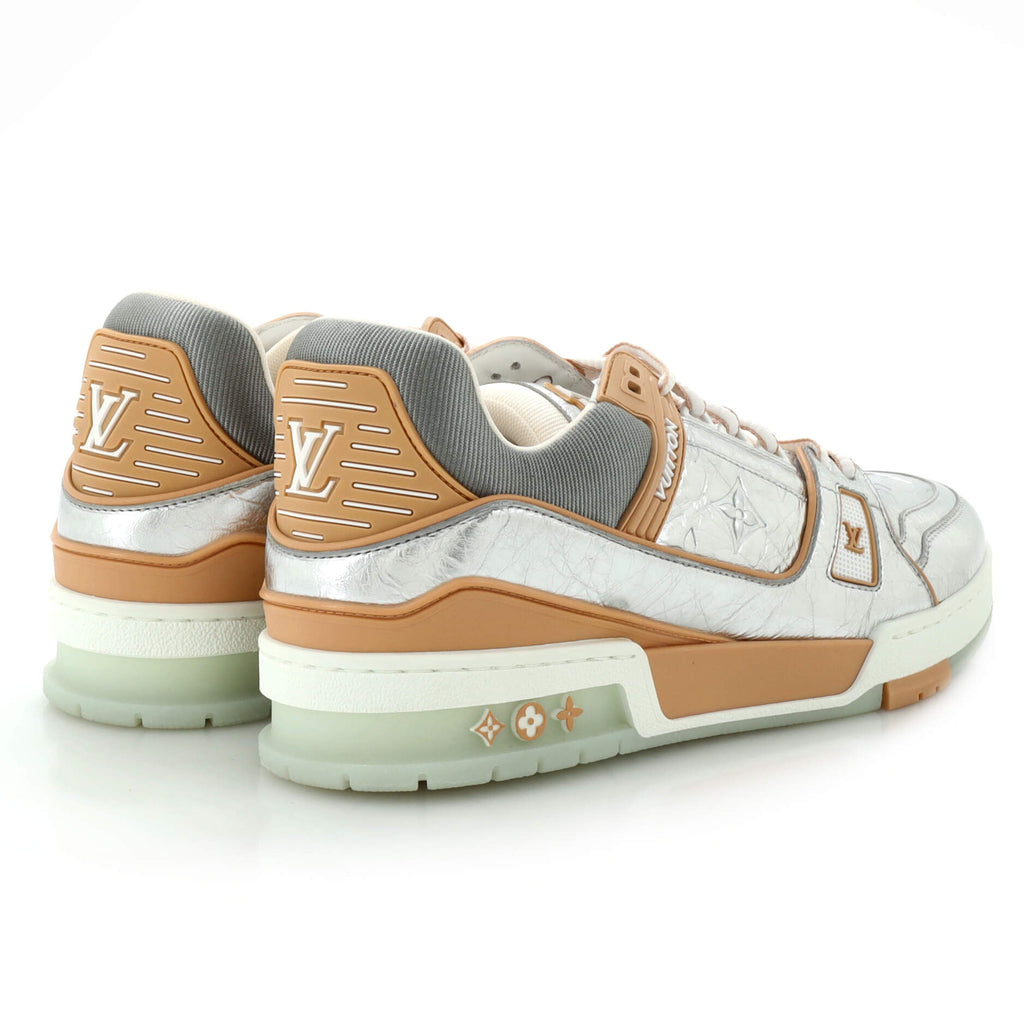Men's LV Trainer Sneakers Monogram Embossed Metallic Leather