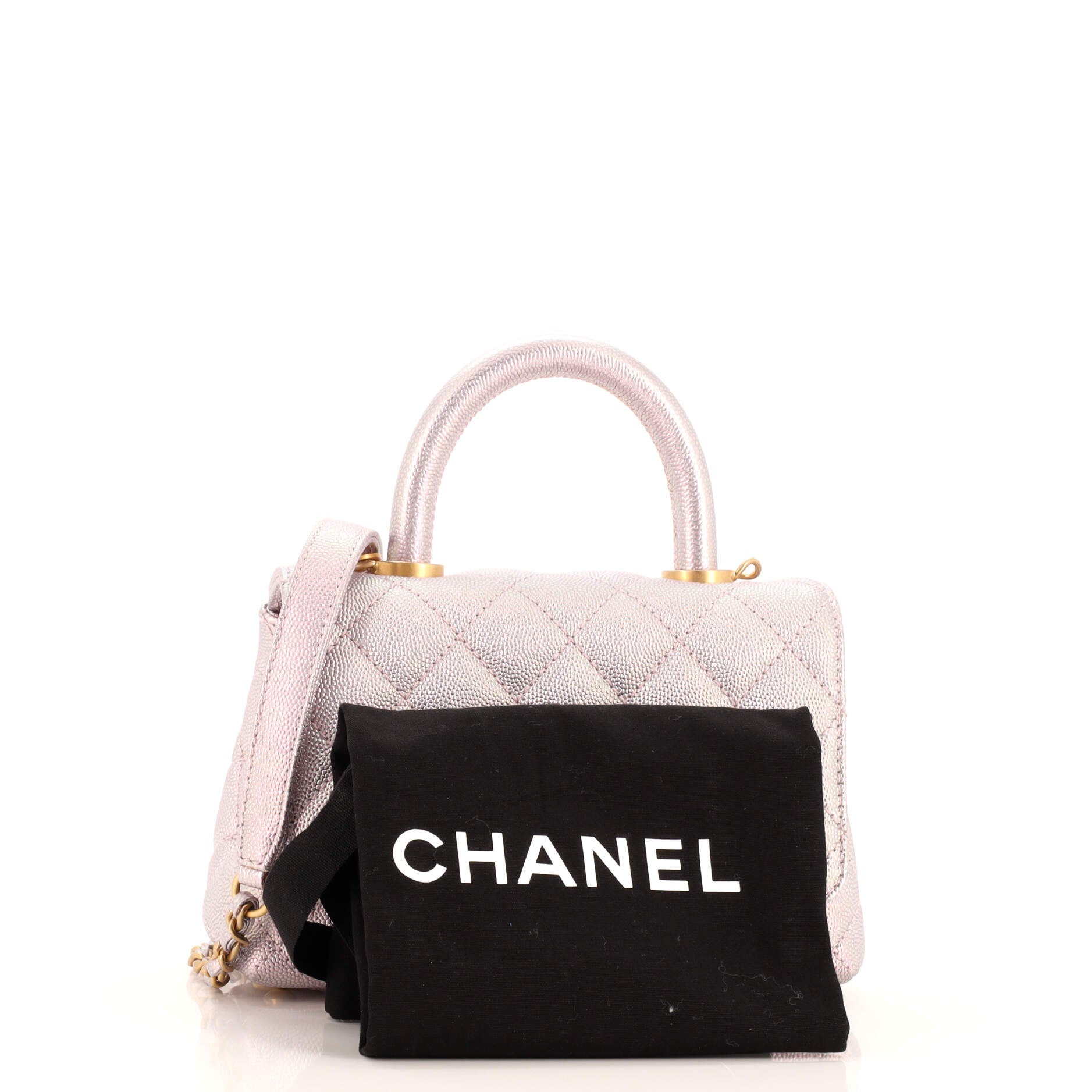 Coco Top Handle Bag Quilted Iridescent Caviar Extra Mini
