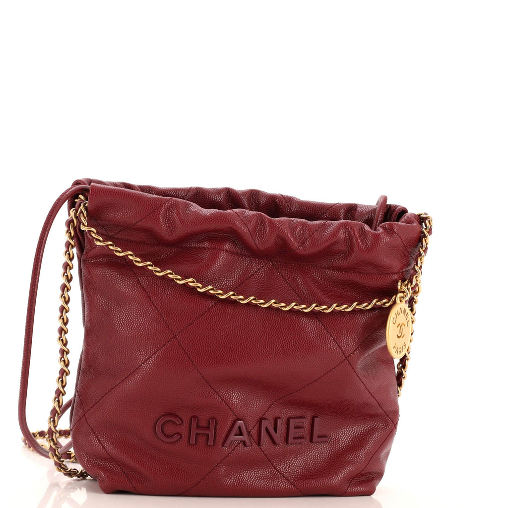 22 Chain Hobo Quilted Caviar Mini