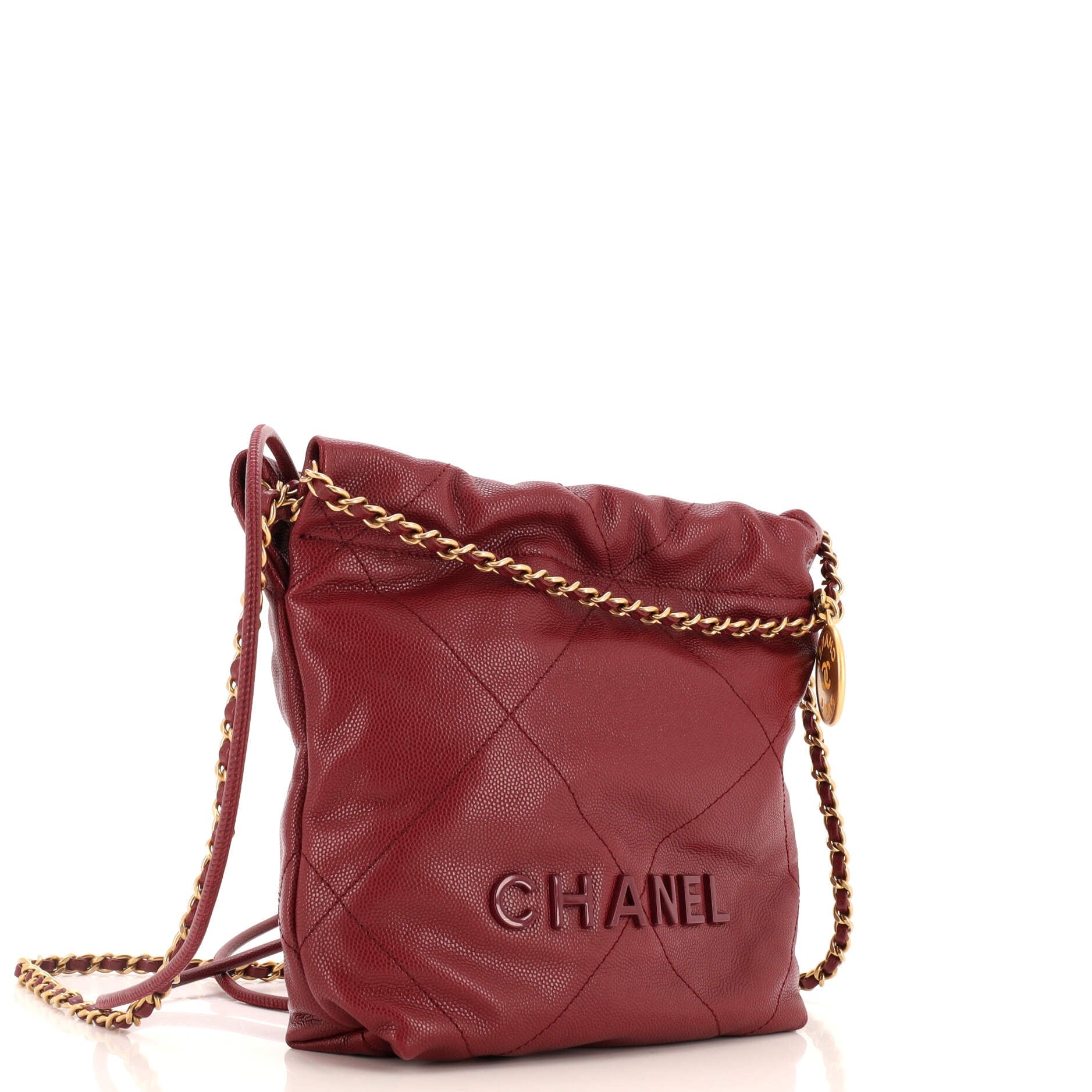 22 Chain Hobo Quilted Caviar Mini