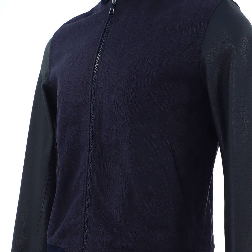 Men's Monogram Watercolor Zip Jacket Cotton and Leather