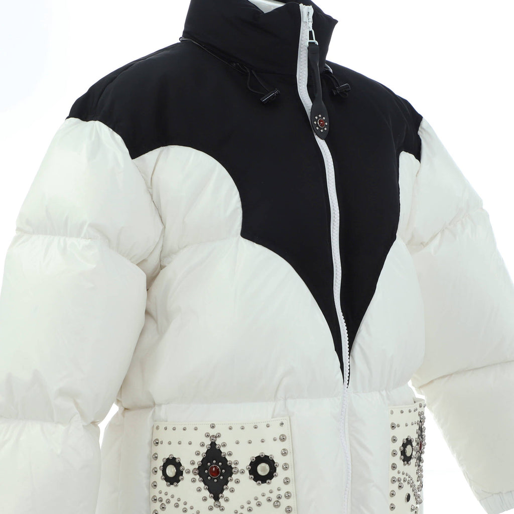 Women's Stud Pockets Oversized Jacket Padded Polyamide