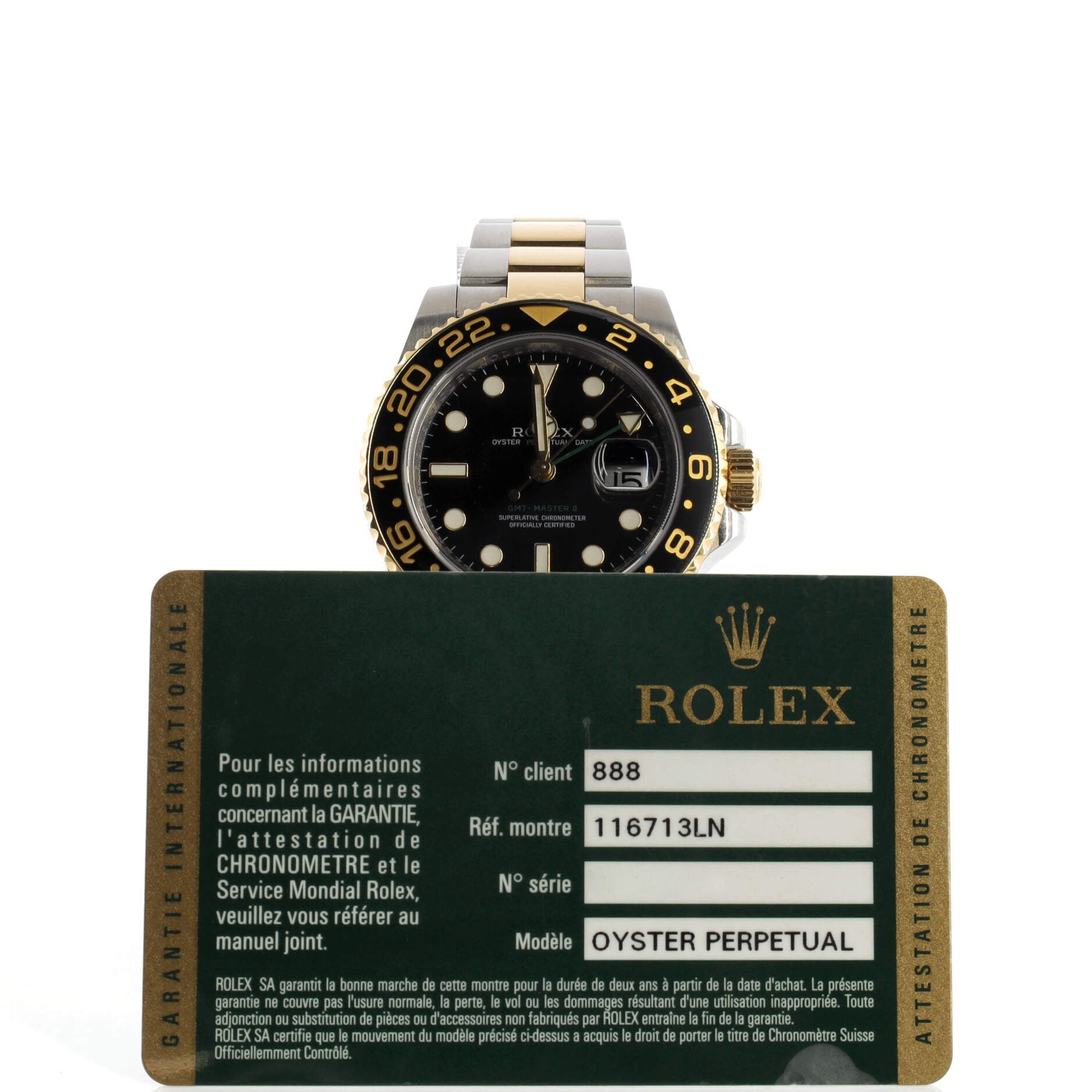 Oyster Perpetual Date GMT-Master II Automatic Watch Stainless Steel and Cerachrom with Yellow Gold 40