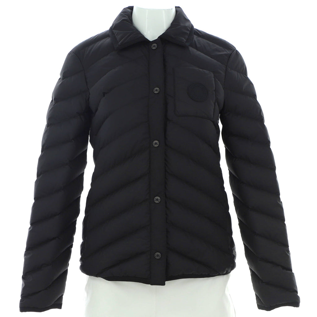 Women's Button Up Overshirt Jacket Quilted Polyester with Down