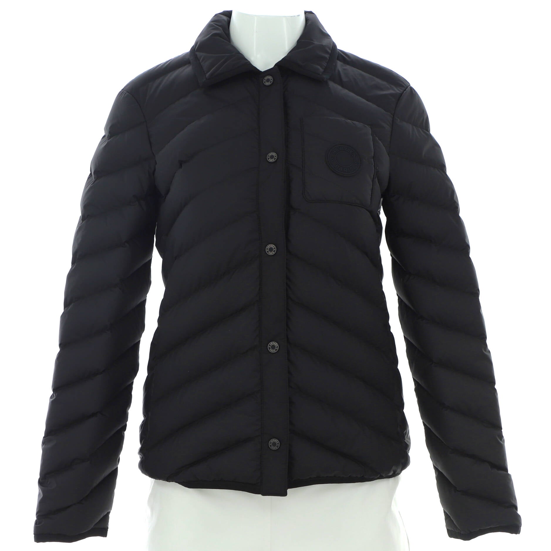Women's Button Up Overshirt Jacket Quilted Polyester with Down