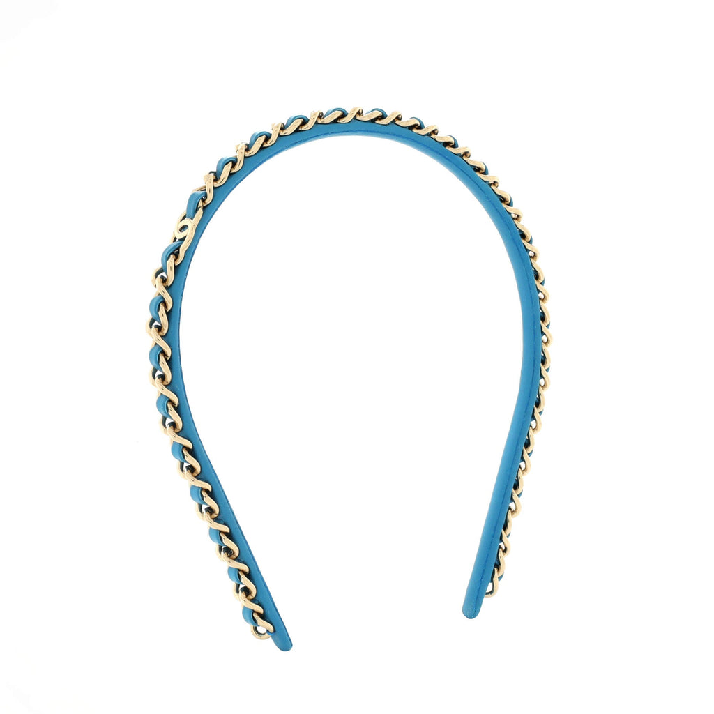 CC Turnlock Chain Link Headband Lambskin and Metal