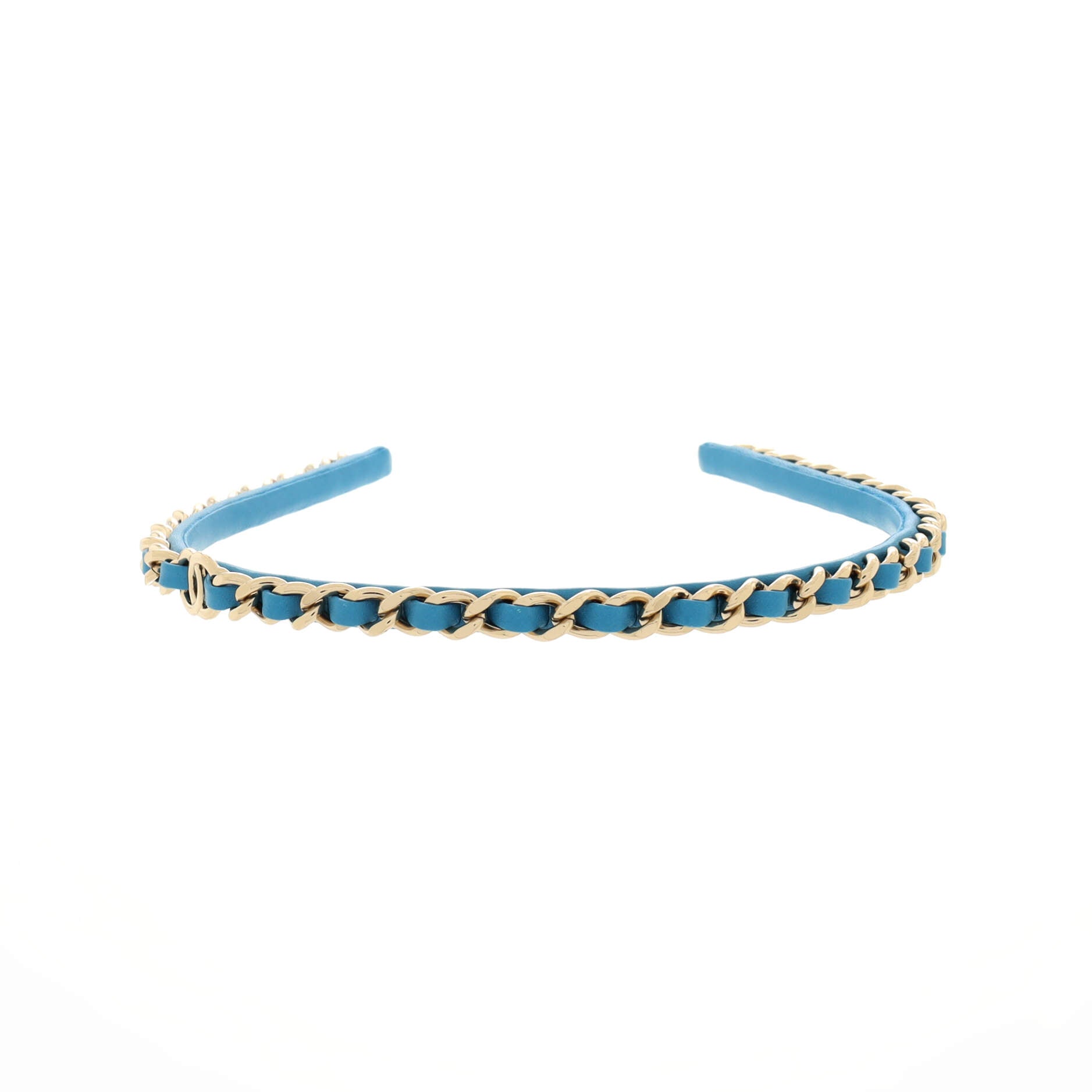 CC Turnlock Chain Link Headband Lambskin and Metal