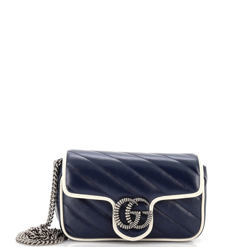 GG Marmont Flap Bag Diagonal Quilted Leather Super Mini