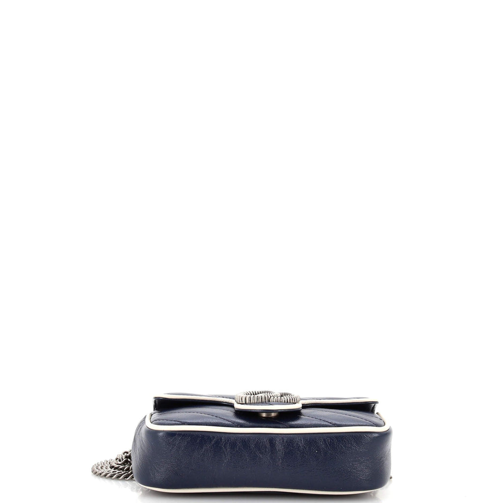 GG Marmont Flap Bag Diagonal Quilted Leather Super Mini
