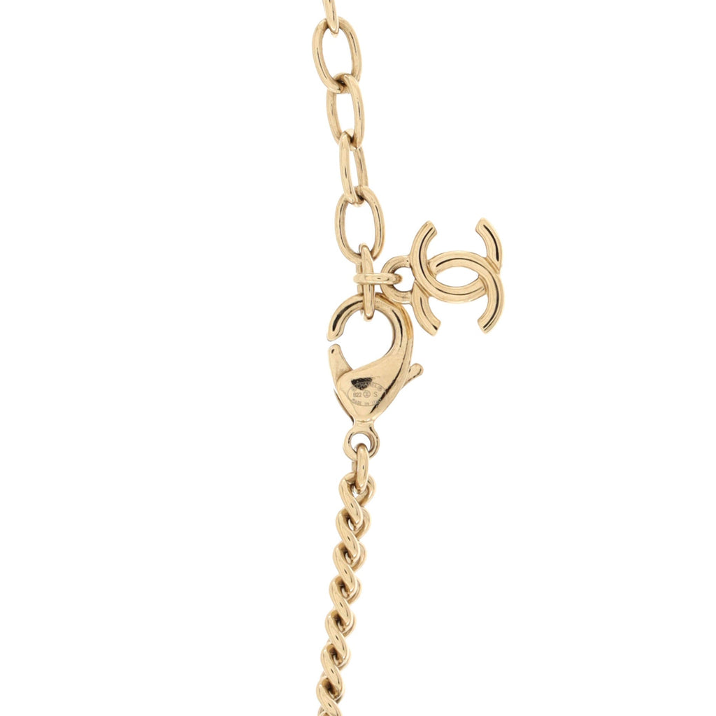 Coco Logo Choker Chain Necklace Resin and Metal