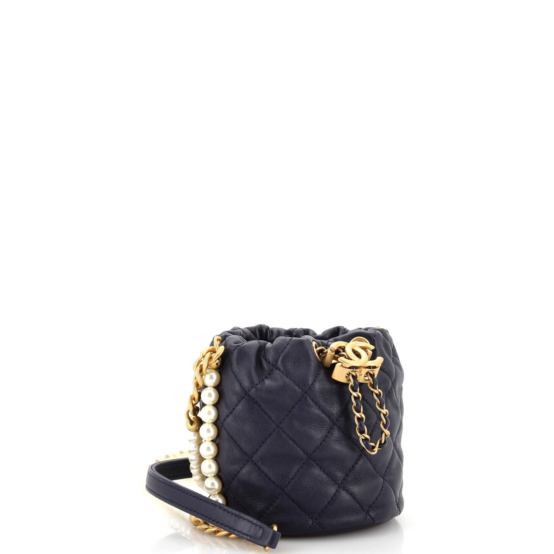 About Pearls Bucket Bag Quilted Calfskin Mini