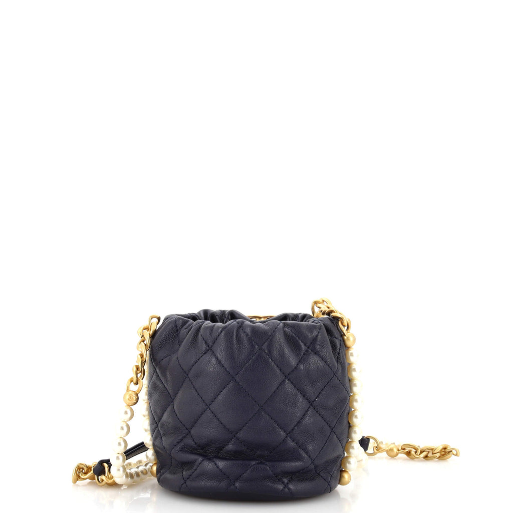 About Pearls Bucket Bag Quilted Calfskin Mini
