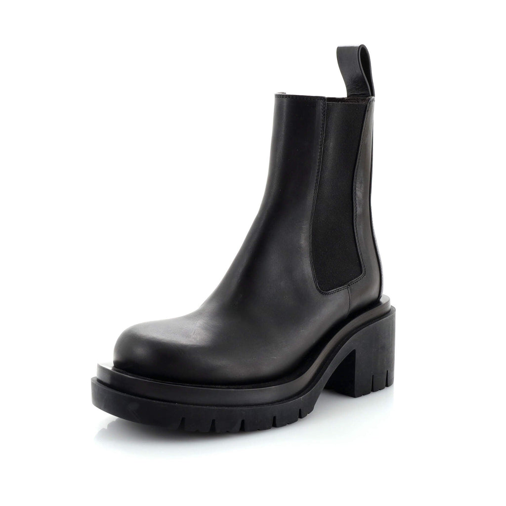 Women's Lug Heeled Chelsea Boots Leather