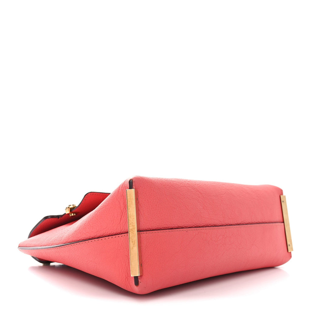Calfskin Medium Clare Shoulder Bag Tan Pink Black