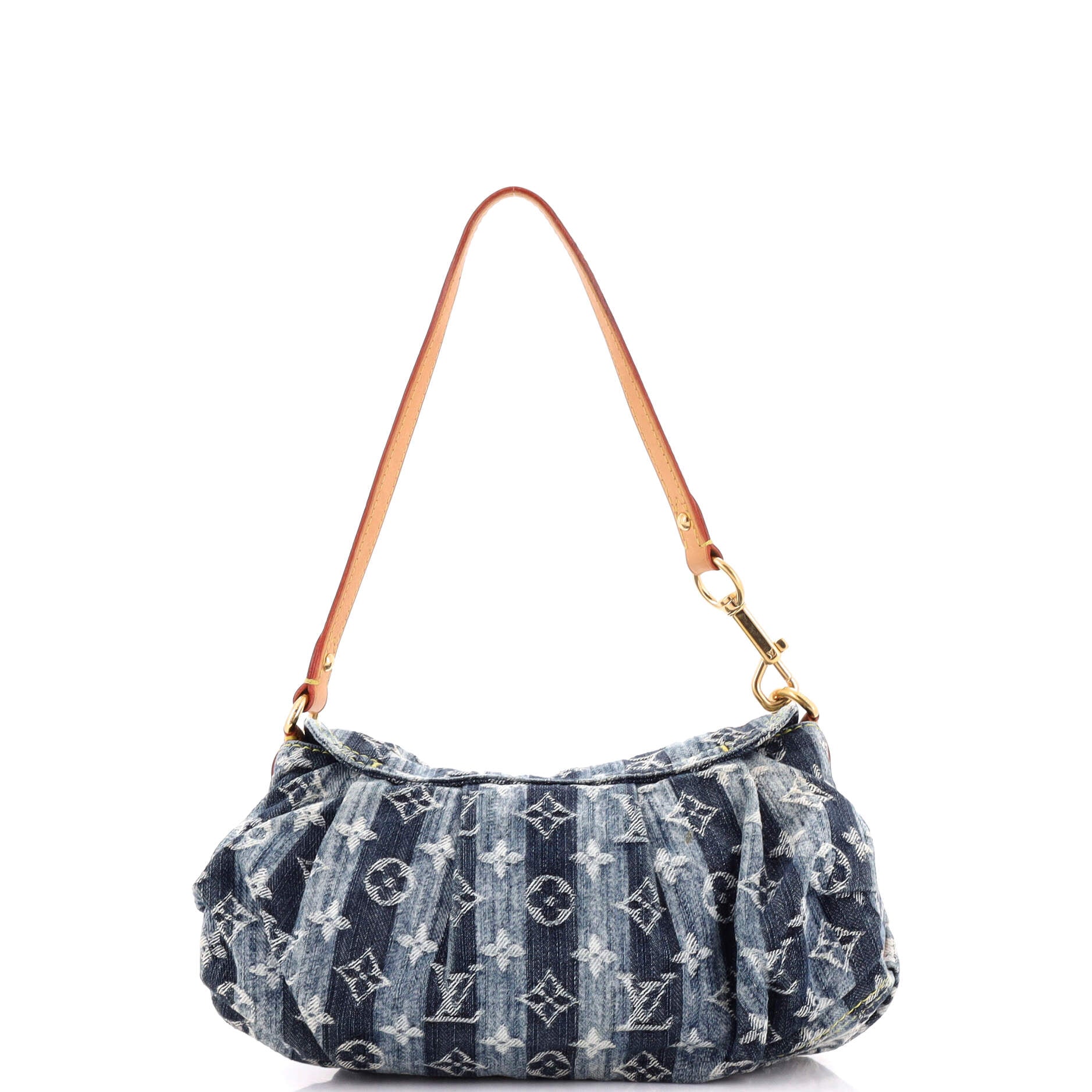 Pleaty Raye Handbag Striped Monogram Denim Mini