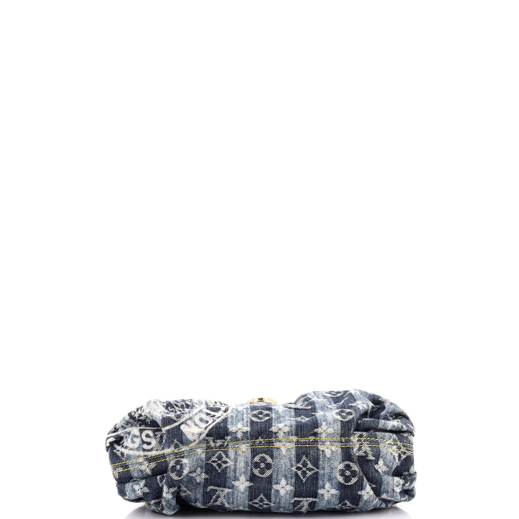 Pleaty Raye Handbag Striped Monogram Denim Mini