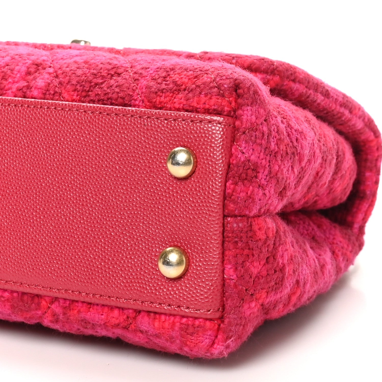Tweed Mini Coco Handle Flap Fuchsia