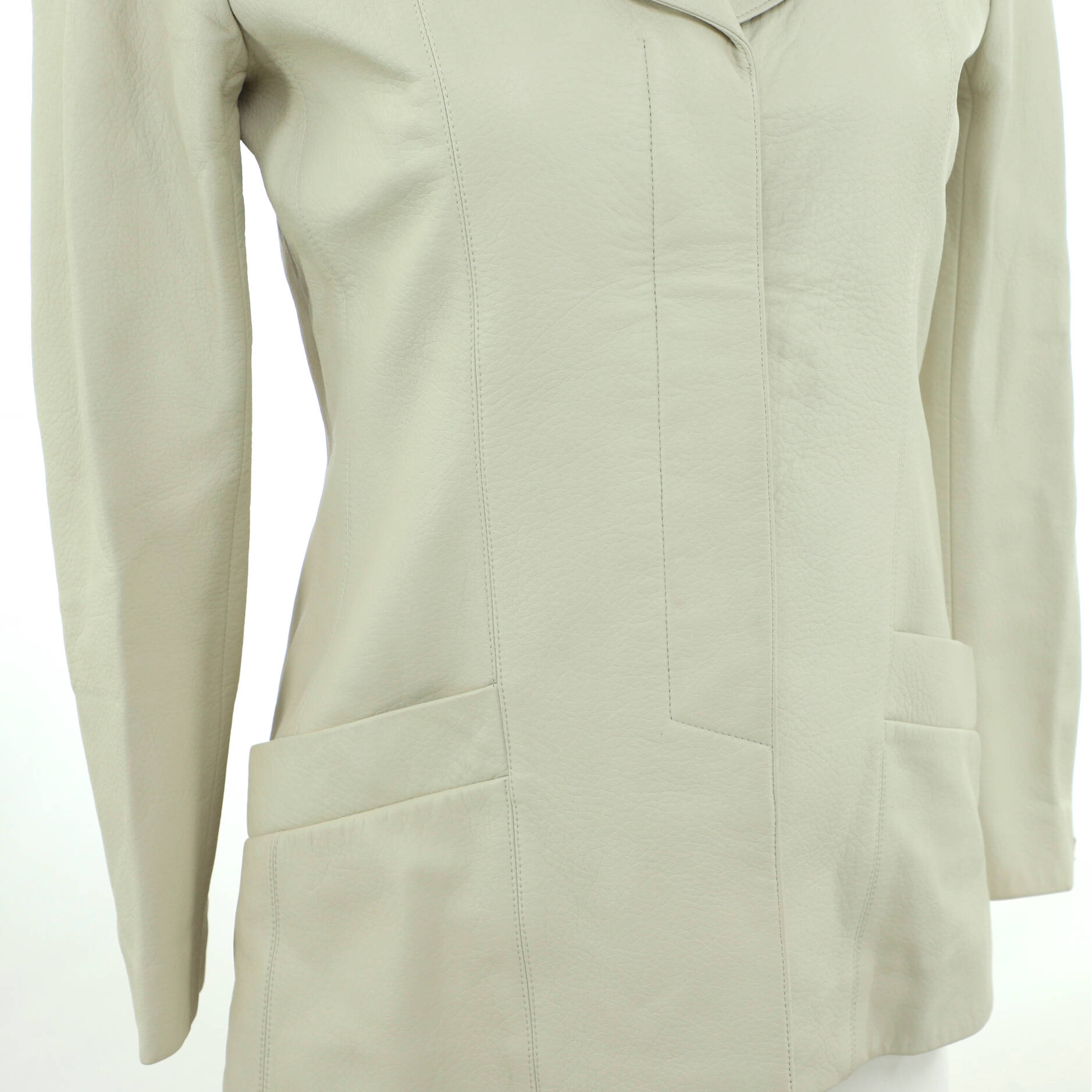 Women's Two Pocket Button Up Blazer Lambskin