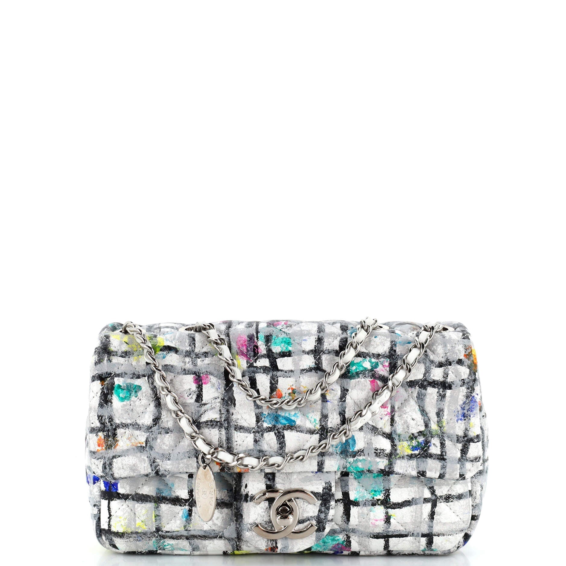 CC Flap Bag Quilted Hand Painted Leather Mini
