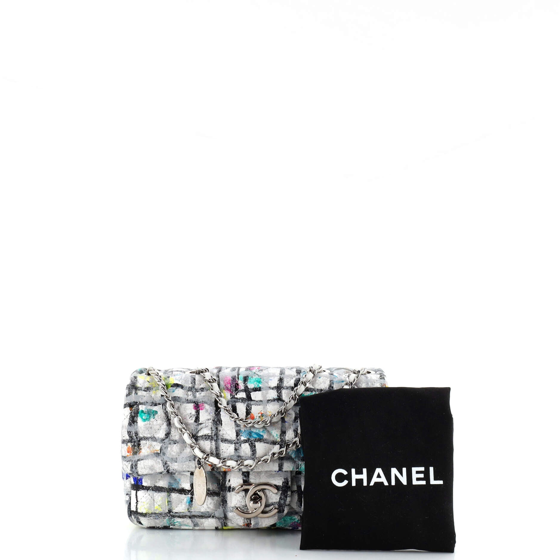 CC Flap Bag Quilted Hand Painted Leather Mini