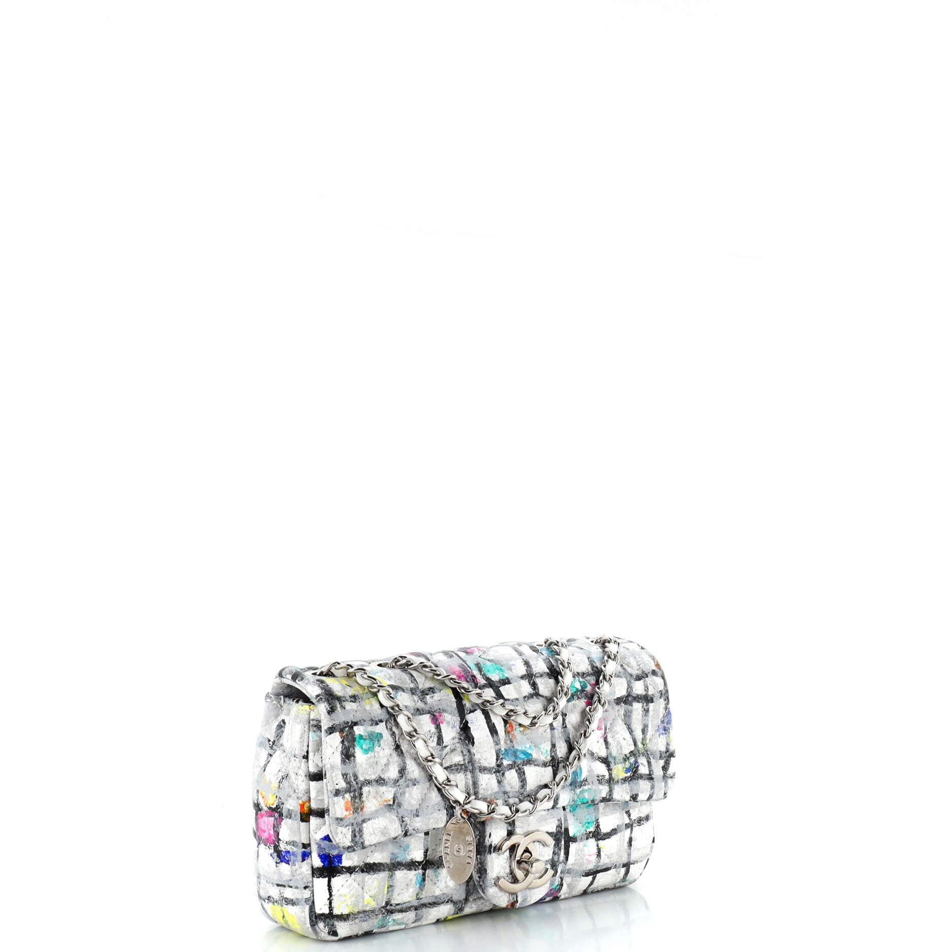 CC Flap Bag Quilted Hand Painted Leather Mini