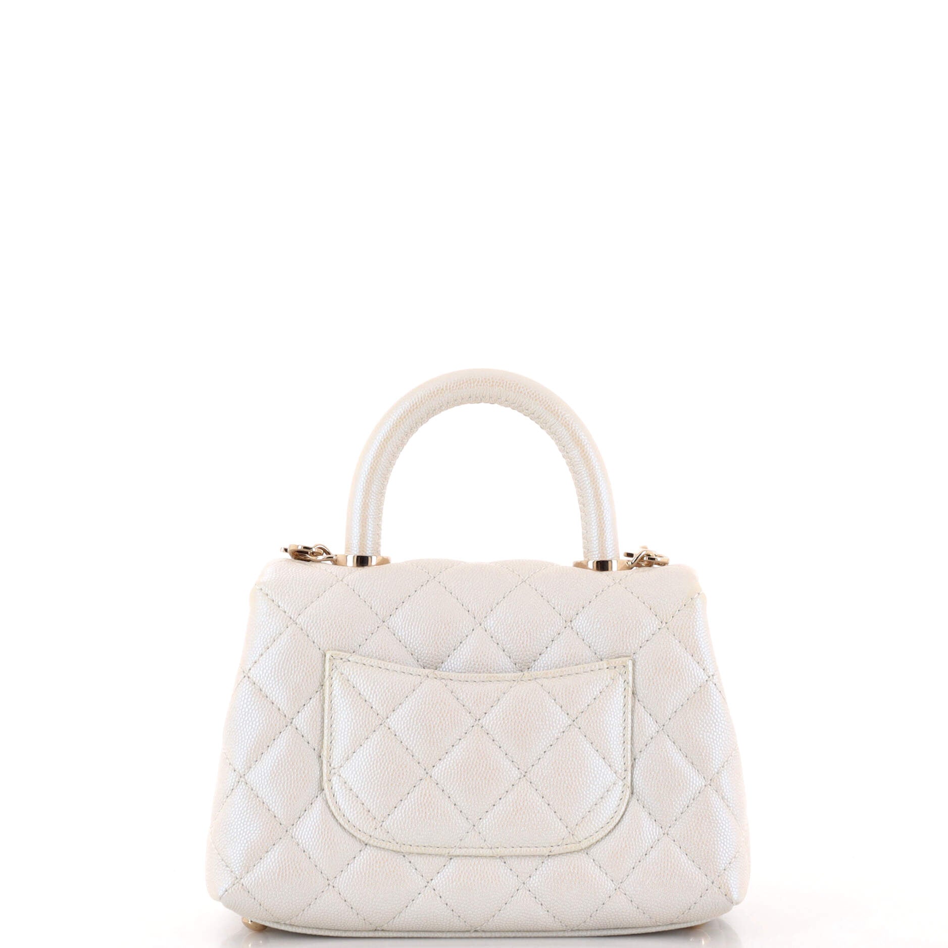 Coco Top Handle Bag Quilted Iridescent Caviar Extra Mini