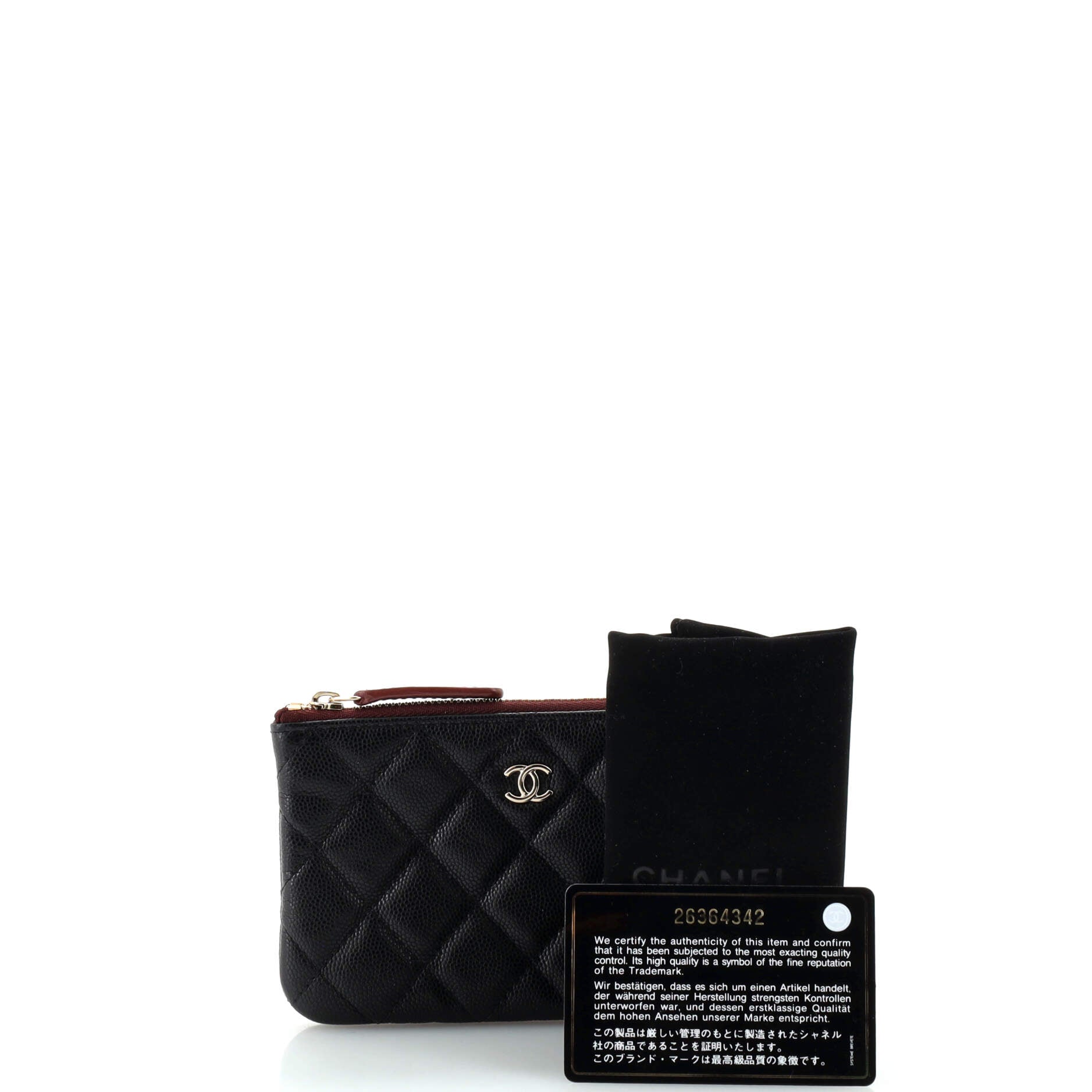 Classic O Case Pouch Quilted Caviar Mini