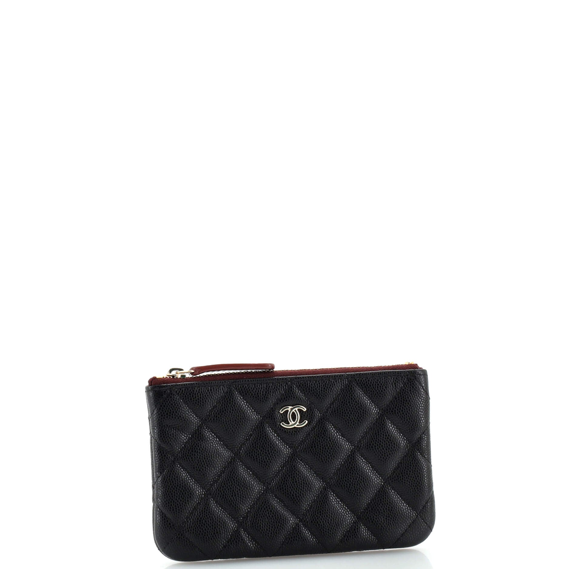 Classic O Case Pouch Quilted Caviar Mini