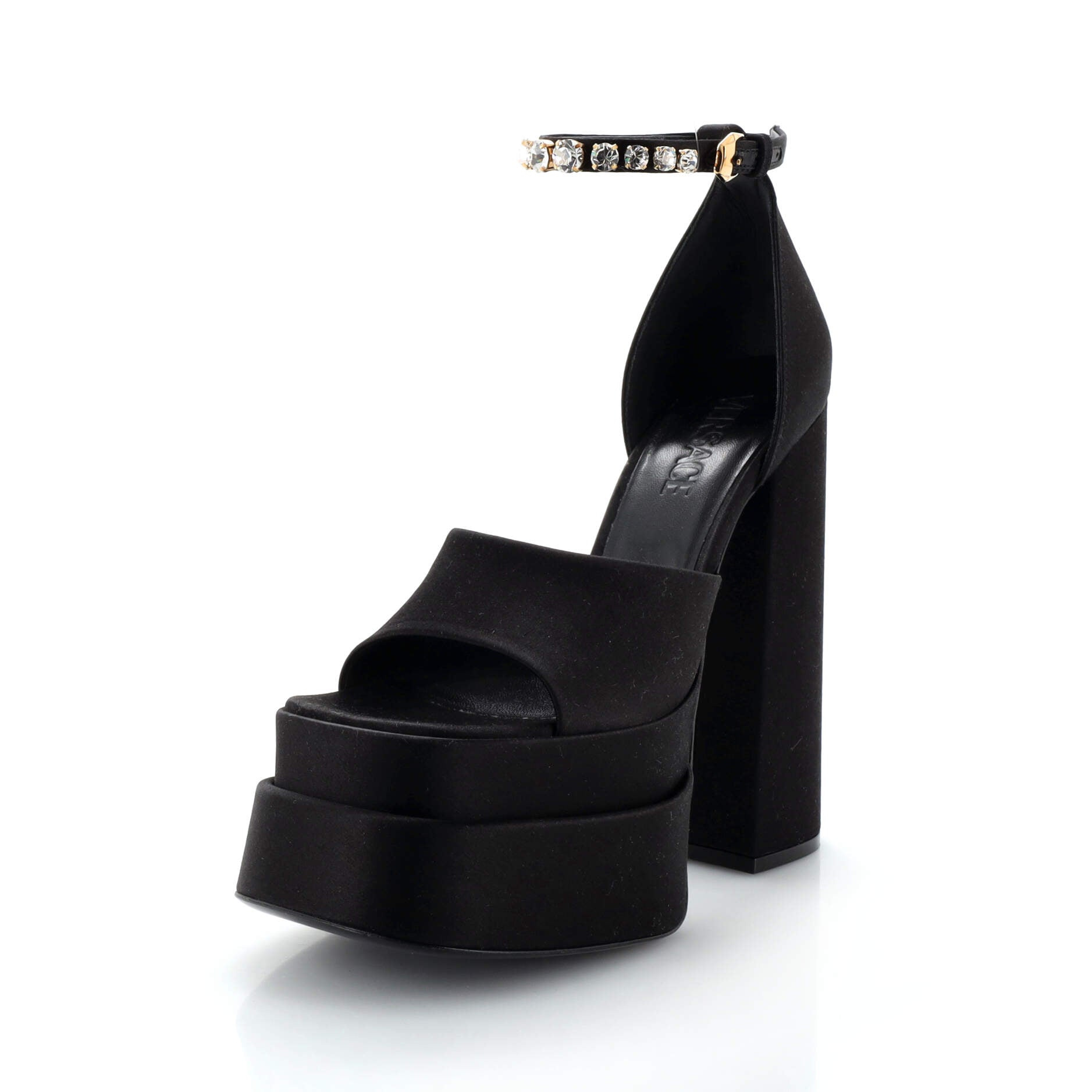 Women's Medusa Aevitas Platform Sandals Satin with Crystals
