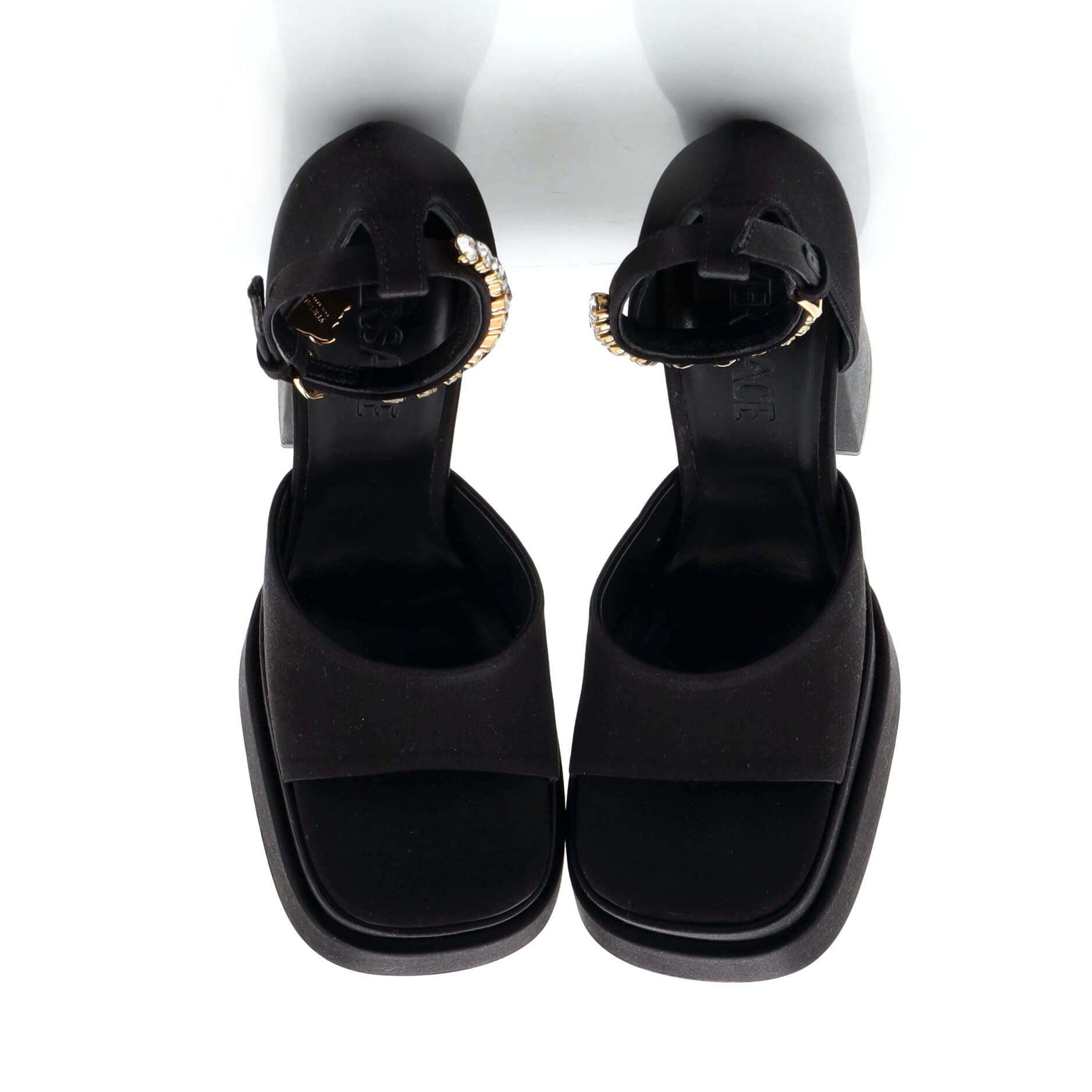 Women's Medusa Aevitas Platform Sandals Satin with Crystals