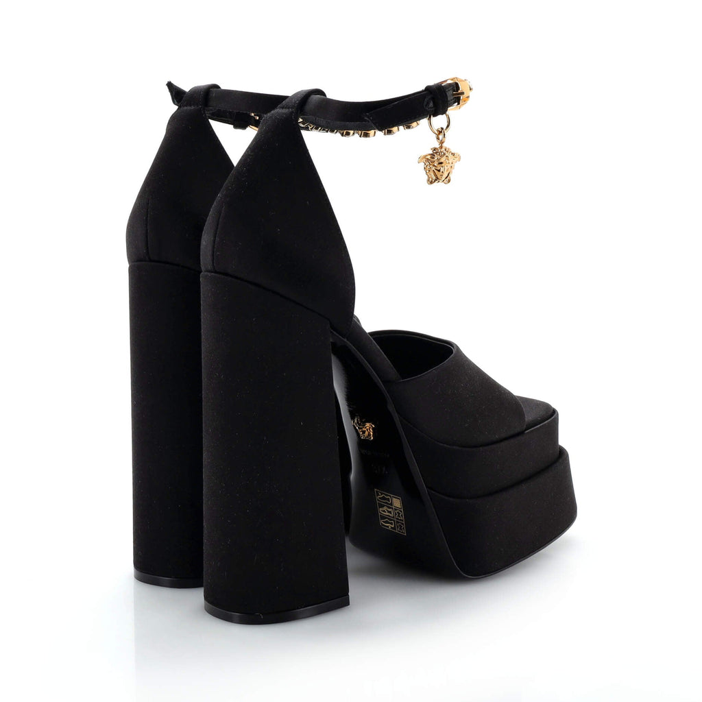 Women's Medusa Aevitas Platform Sandals Satin with Crystals