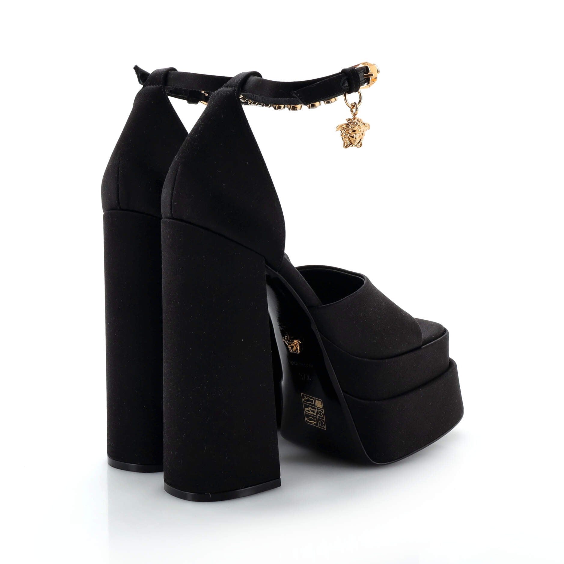 Women's Medusa Aevitas Platform Sandals Satin with Crystals