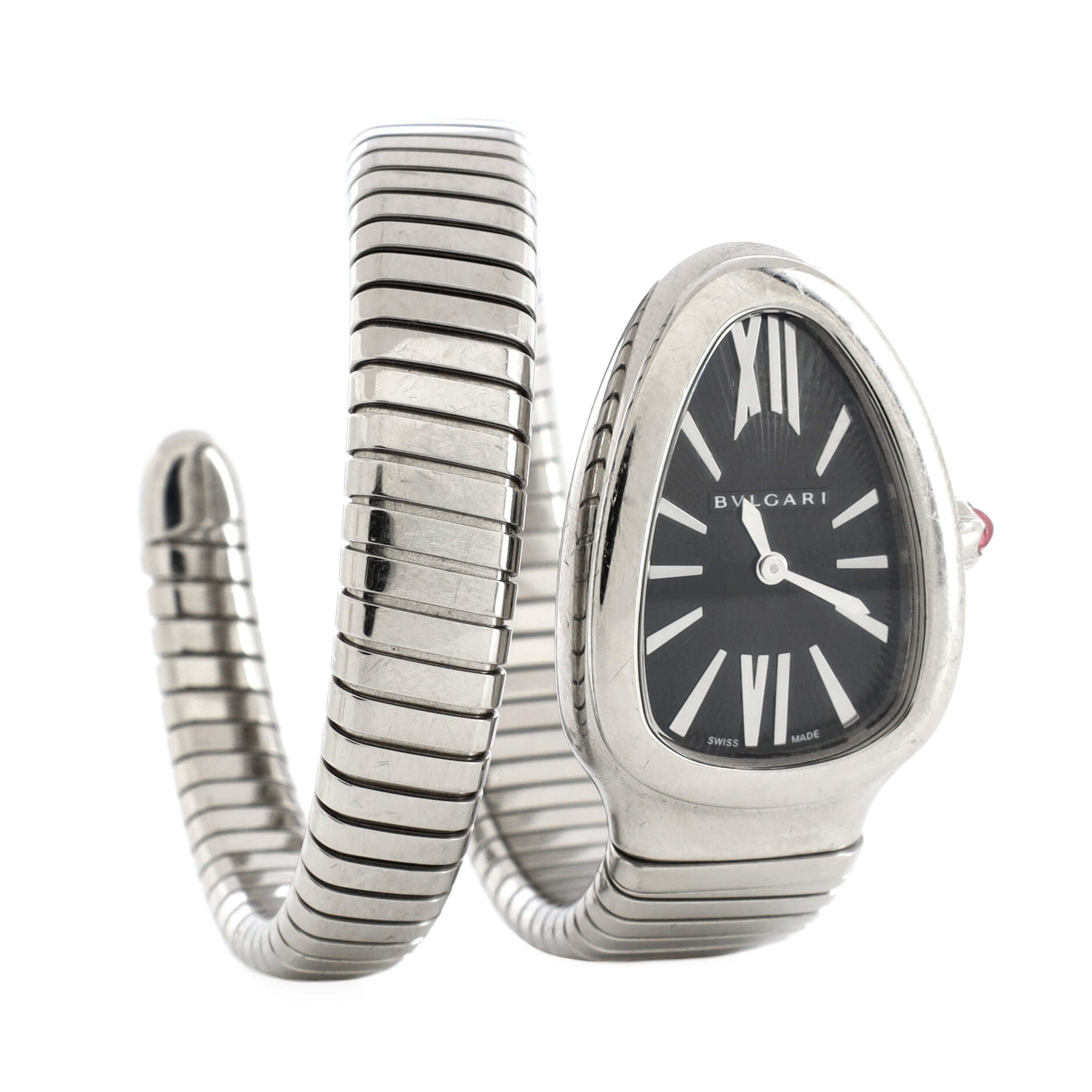 Serpenti Tubogas Single Spiral Quartz Watch Stainless Steel 23