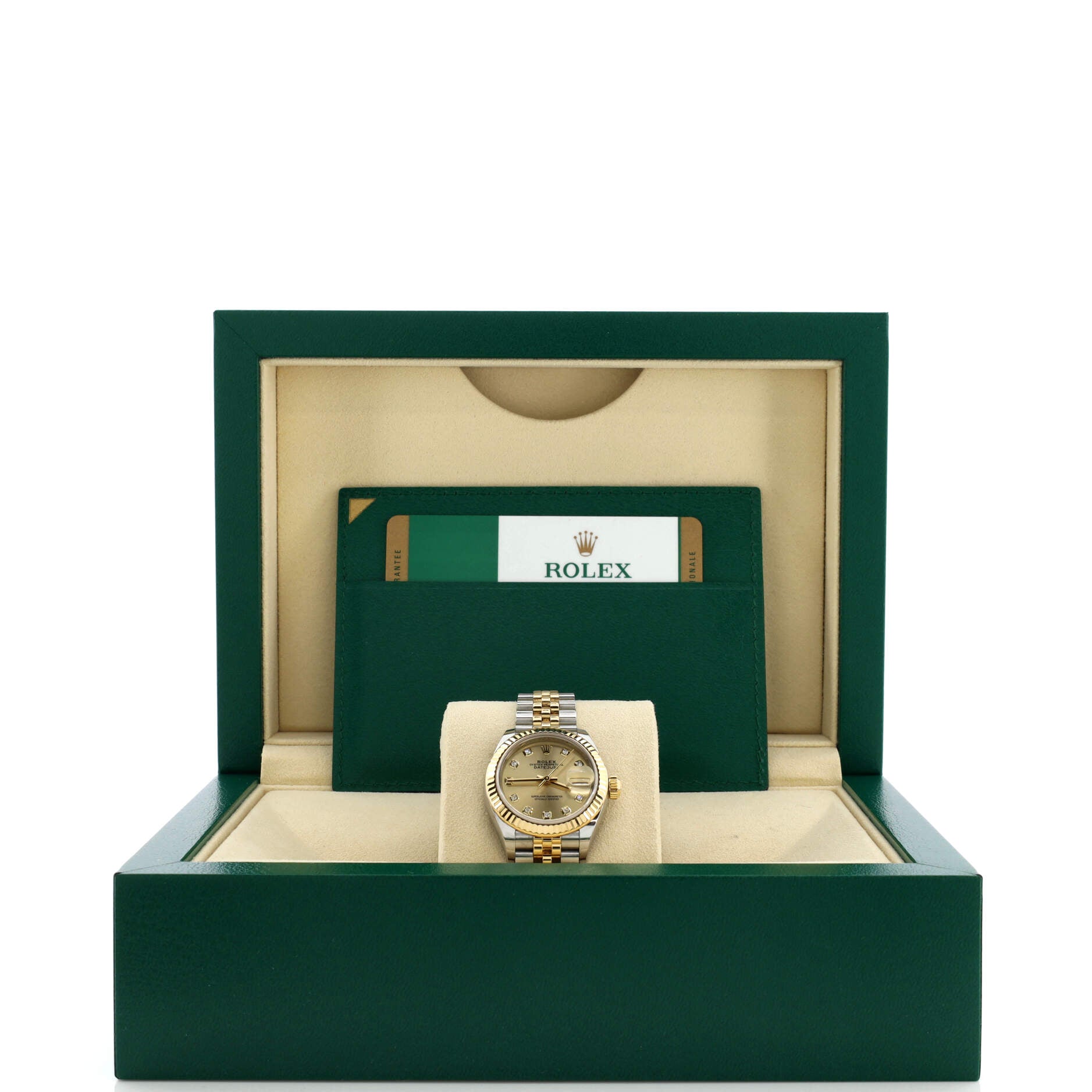Oyster Perpetual Datejust Automatic Watch Stainless Steel and Yellow Gold with Diamond Markers 28